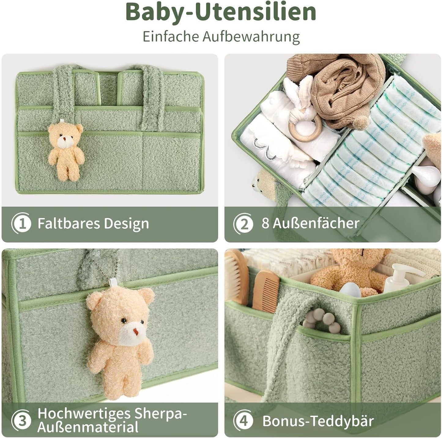Wickeltisch-Organizer, Grün