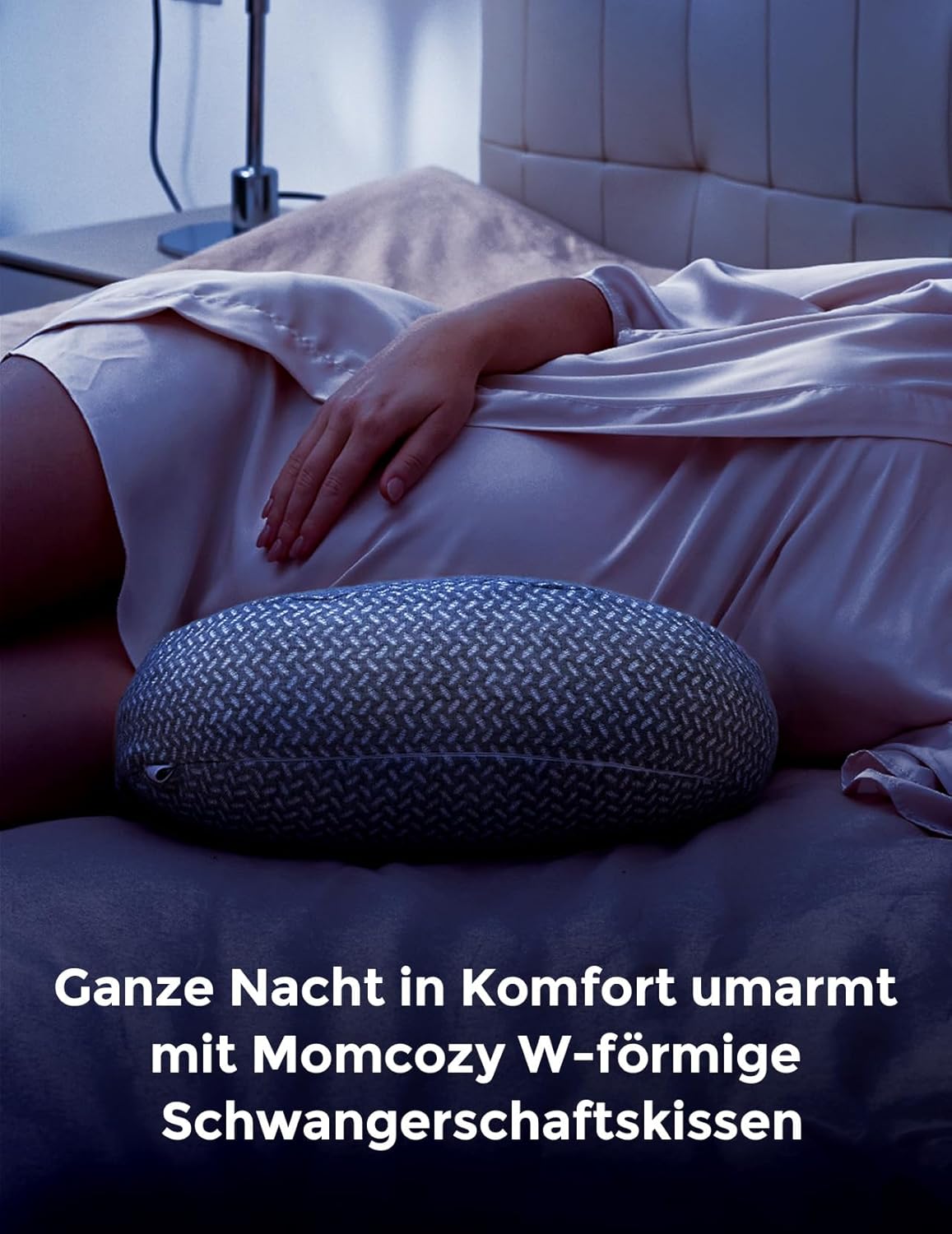 Verstellbares Schwangerschafts-Seitenschläferkissen, Dunkel Grau W-Form