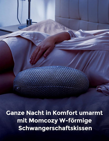 Verstellbares Schwangerschafts-Seitenschläferkissen, Dunkel Grau W-Form