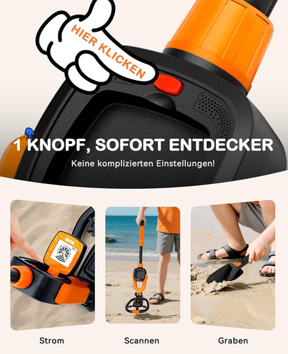Metalldetektor-Set für Kinder, Schwarz/Orange
