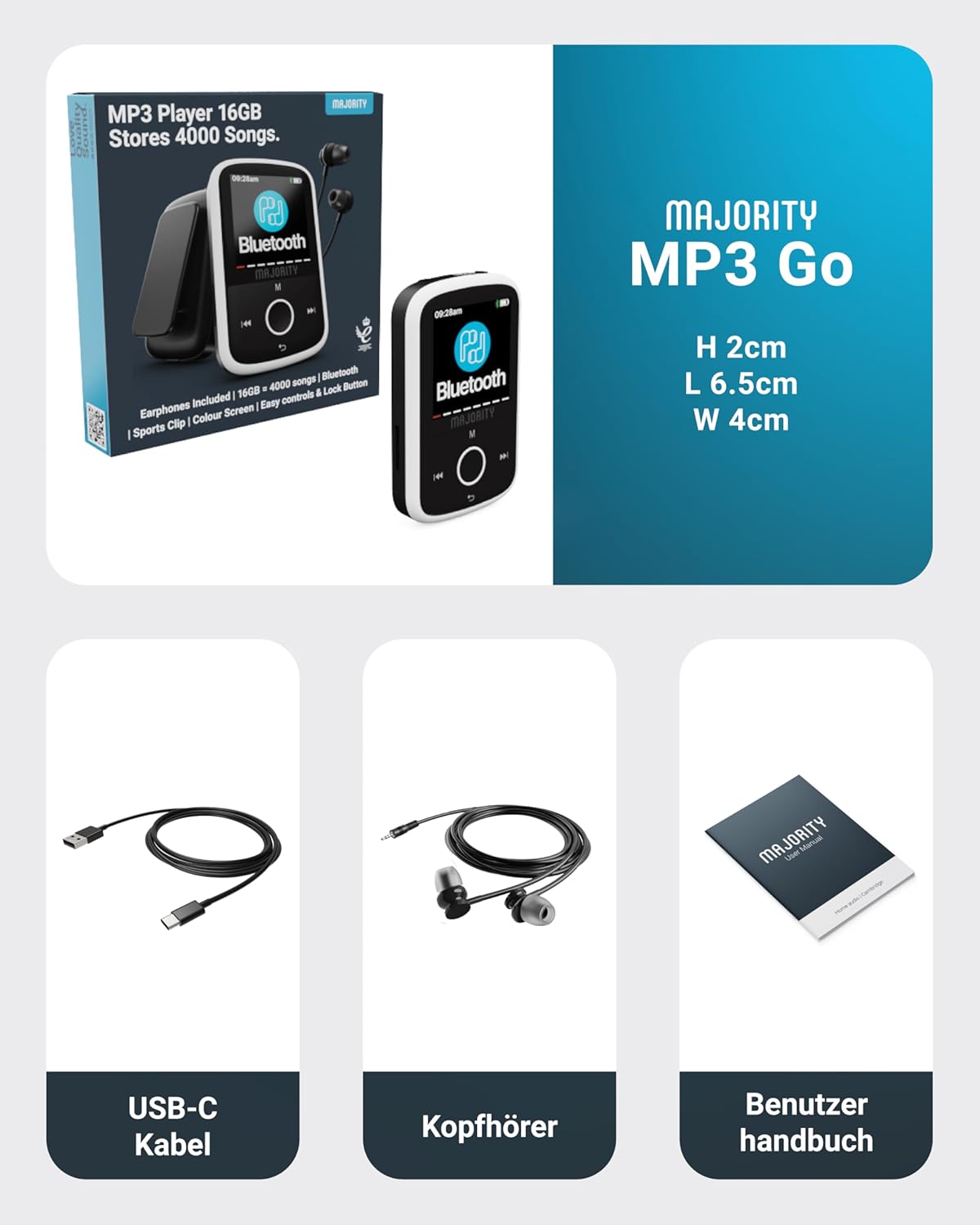 MP3 Player Bluetooth mit Laufclip