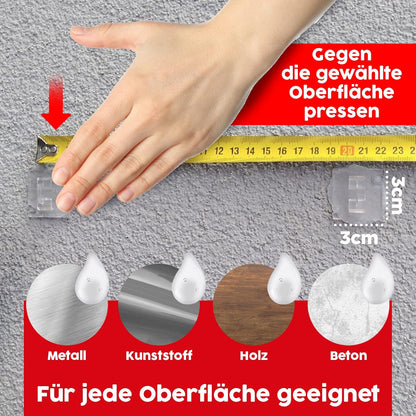 20 Stk. Klebehaken mit Montagekleber-Set, 20 Stk.+30ml Kleber Transparent