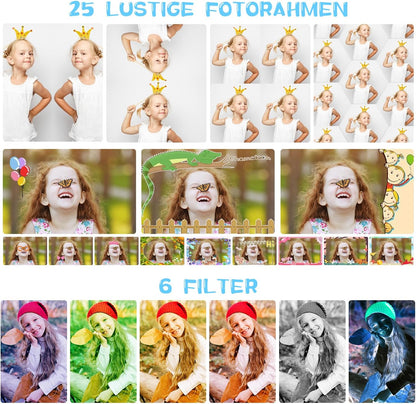 Kinderkamera mit 180° Flip-Objektiv & IPS-Bildschirm, Blau