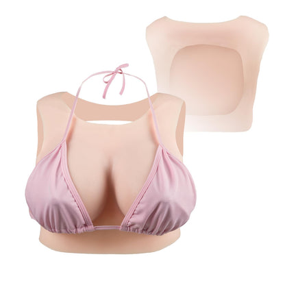 Silikon Brustplatten für Crossdresser, G Cup, Plusgrösse-G cup-Flüssig Silikon Füllung Elfenbeinweiss