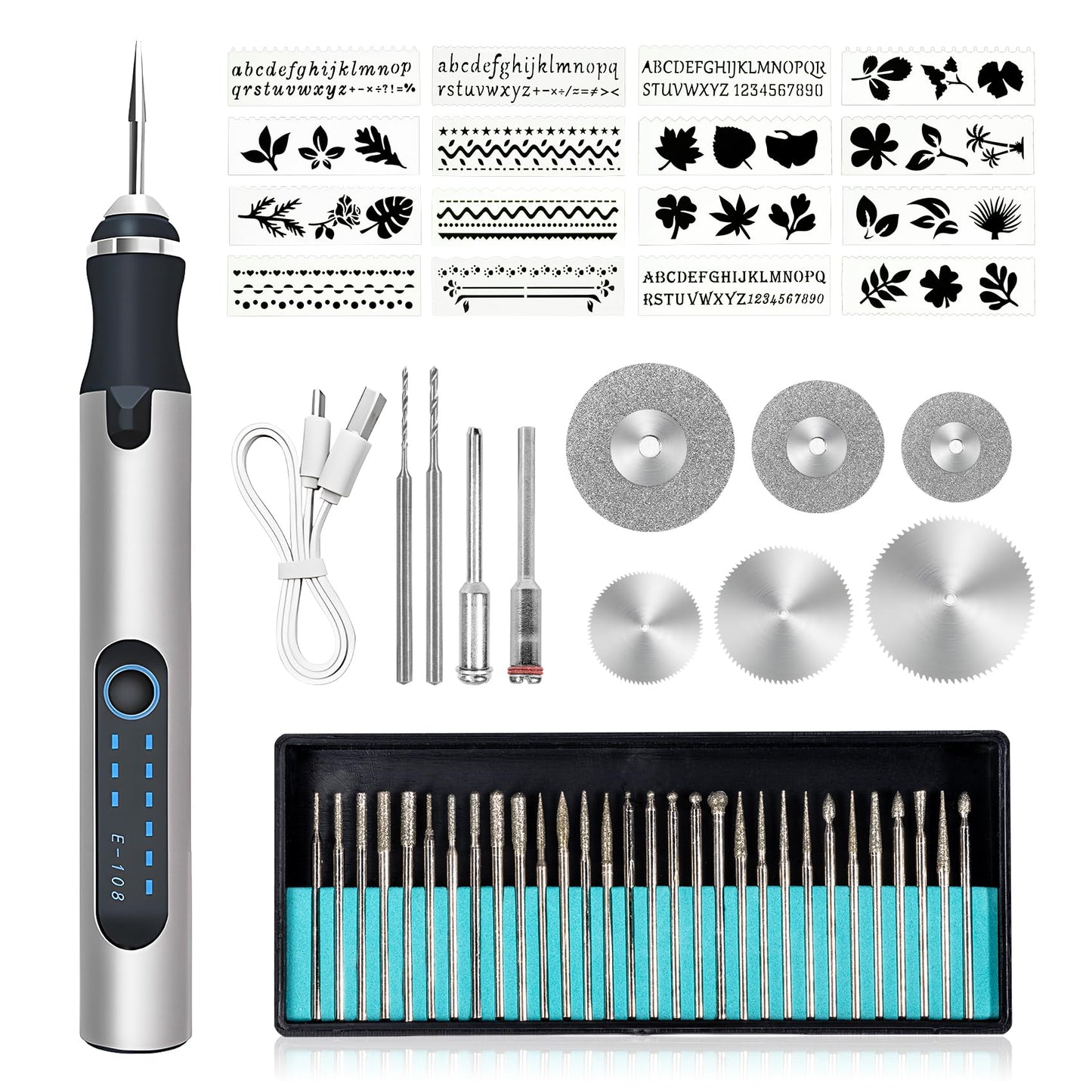 Kabelloser Gravierstift mit Zubehör