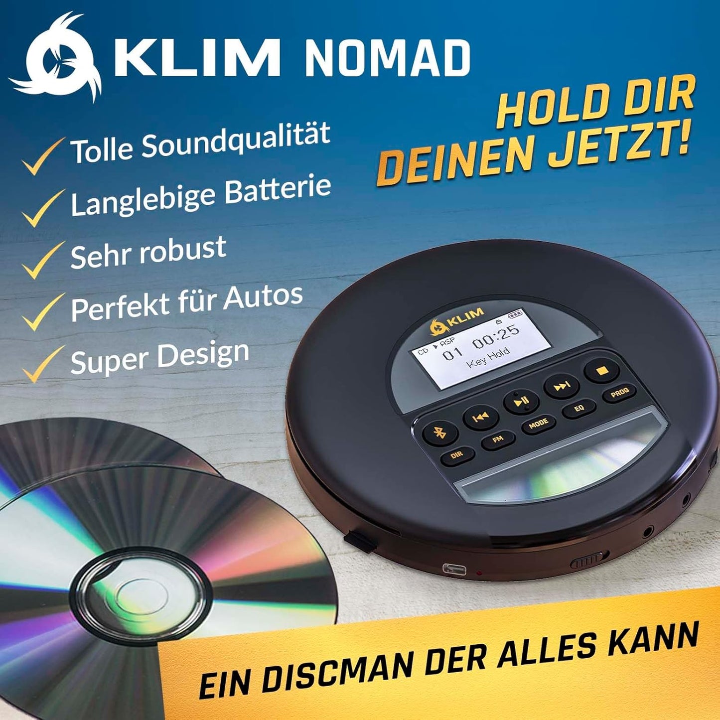 Nomad tragbarer CD-Player mit Bluetooth