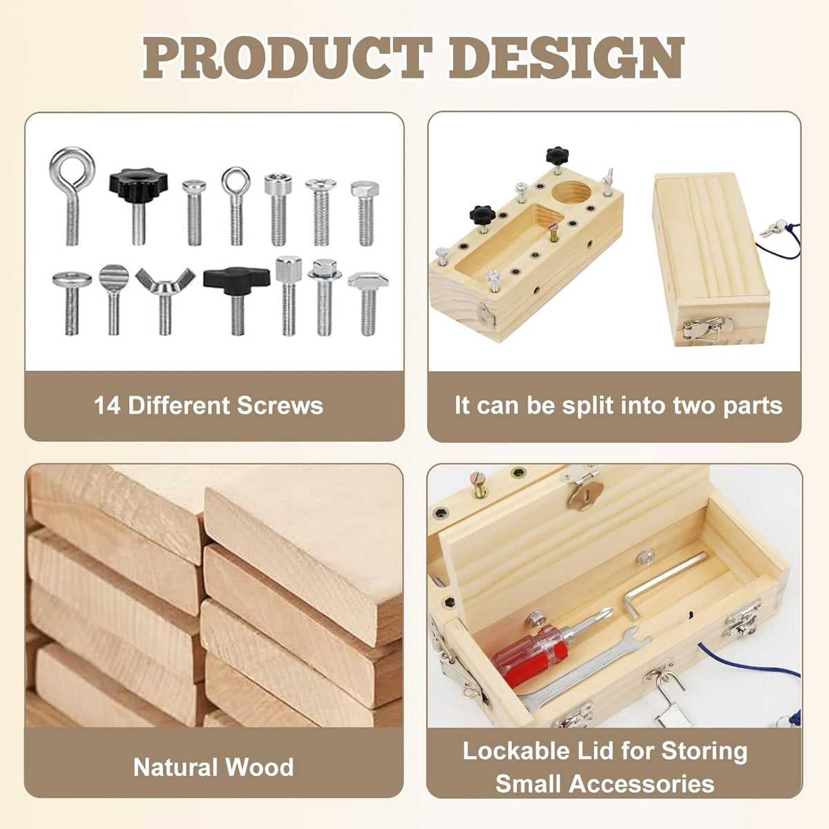 Busy Board mit Schloss, Montessori A