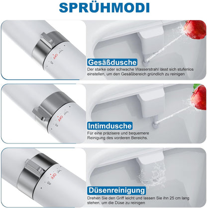 Ultra-Slim Bidet-Aufsatz mit Doppeldüse, Drehbares Bidet