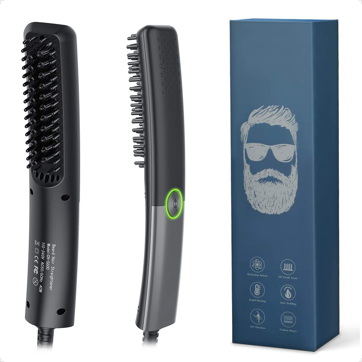 2-in-1 Haarglätter und Bartkamm