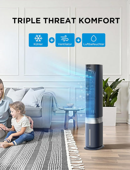 Sensicool Mobiler Luftkühler mit Wasserkühlung, Blau 7L Wassertank