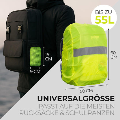 Regenschutz für Rucksack Wasserdicht & Winddicht, 55 L, Neon Gelb