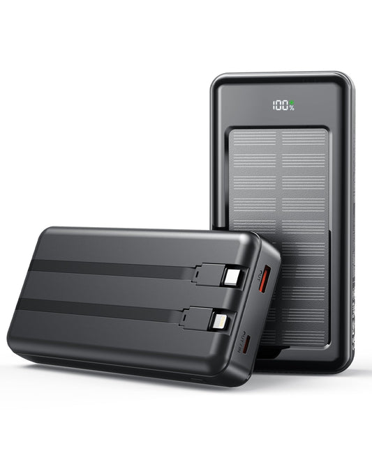 Solar Powerbank PC3-S mit Schnellladefunktion, Schwarz