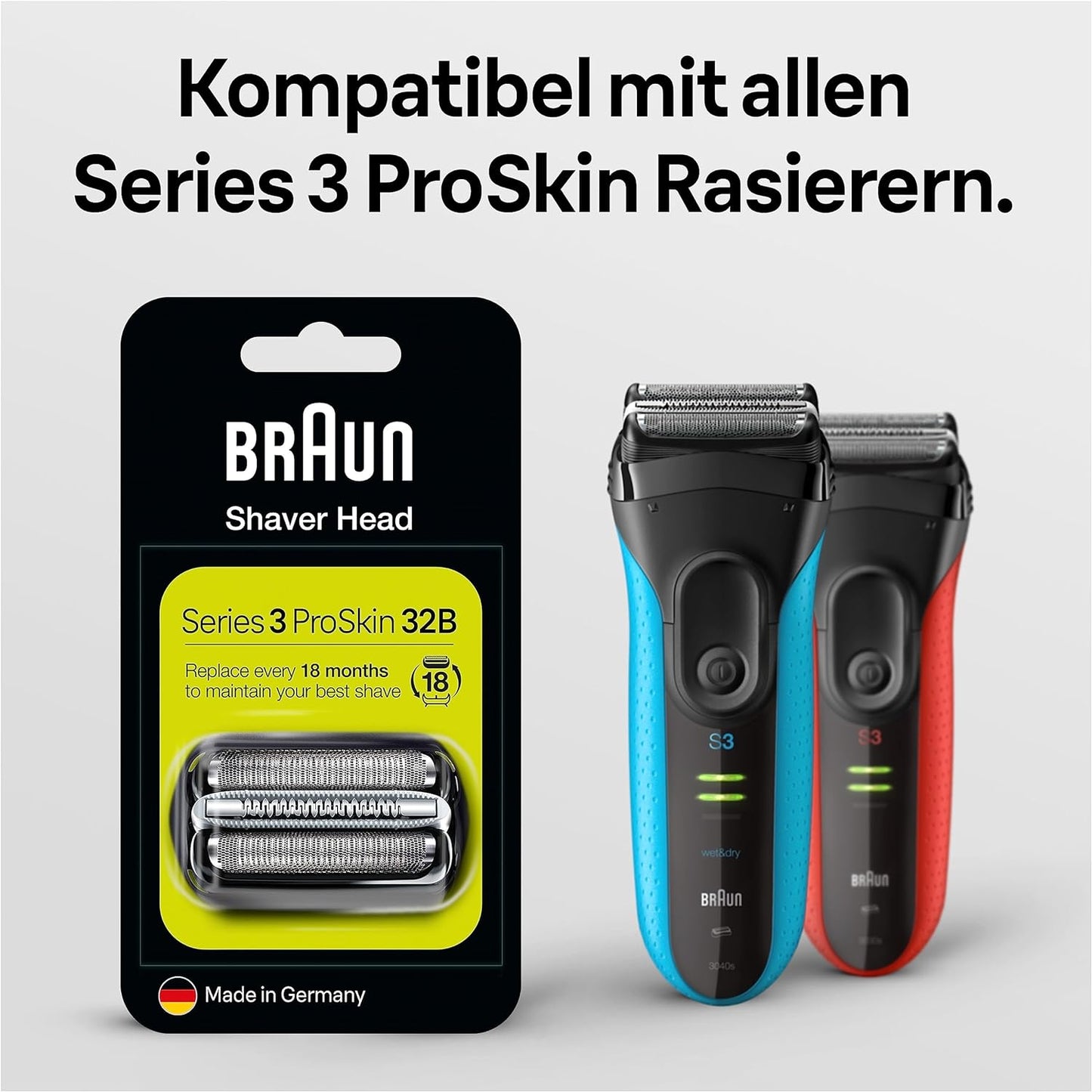 Scherkopf Series 3 ProSkin 32B, Braun Kombipack 32B