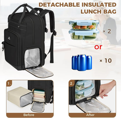 Rucksack mit Kühlfach und Laptopfach, Schwarz