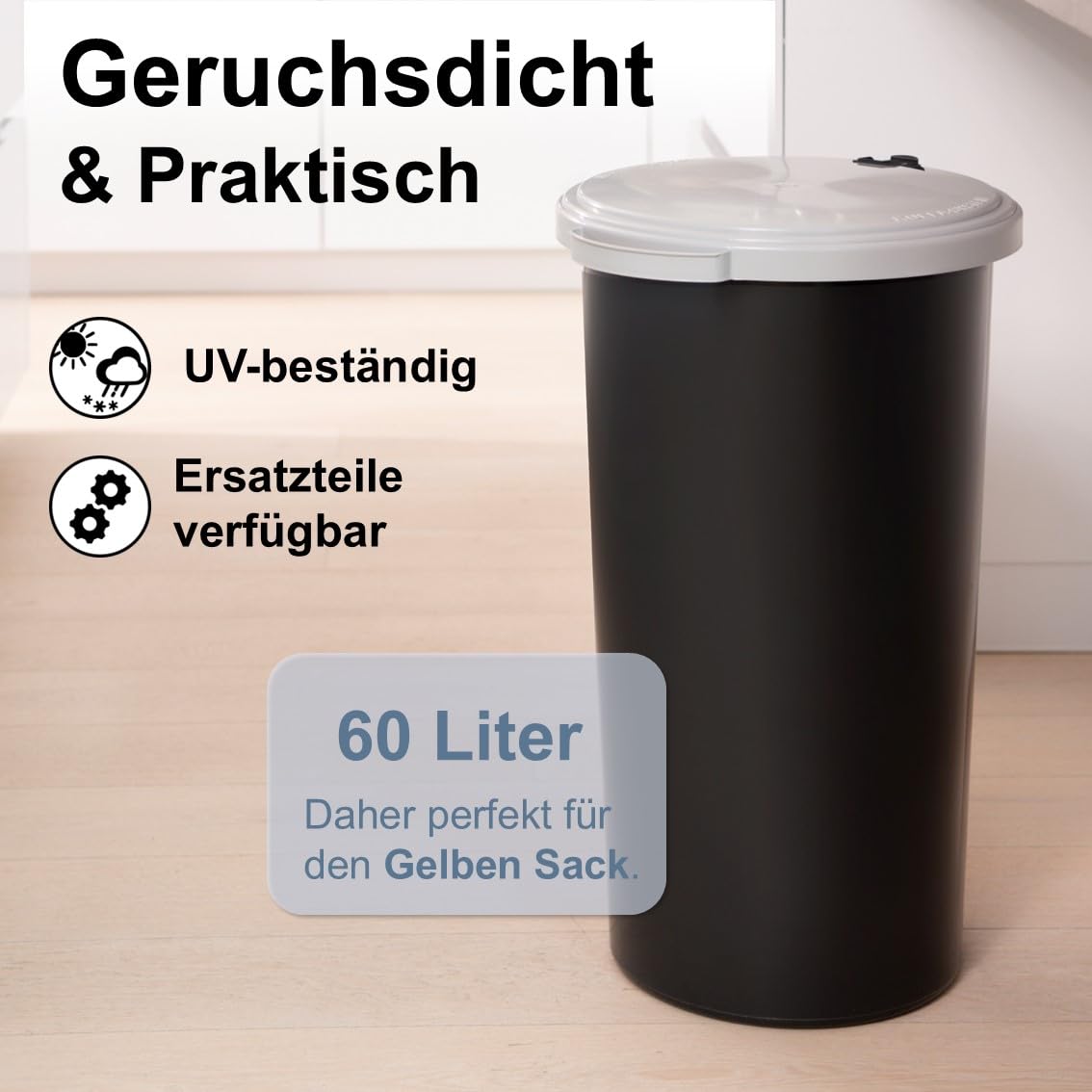 Abfalleimer 60l, Hellgrau 1
