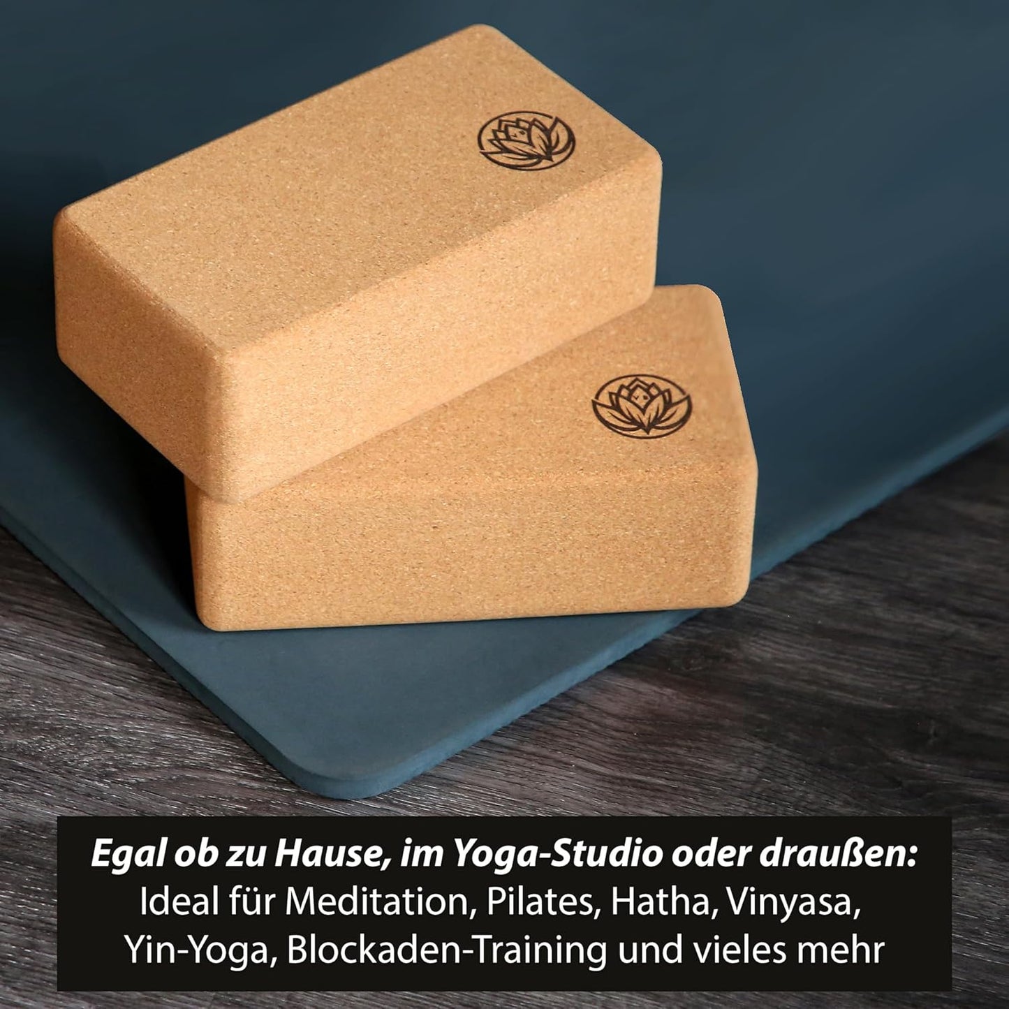2er Set Yogablöcke, 2 Stück ; Braun