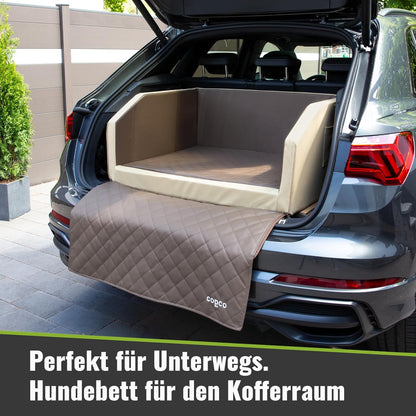 Reise-Hundebett für Kofferraum mit Schutzdecke, Mocca ca. 70 x 55 cm