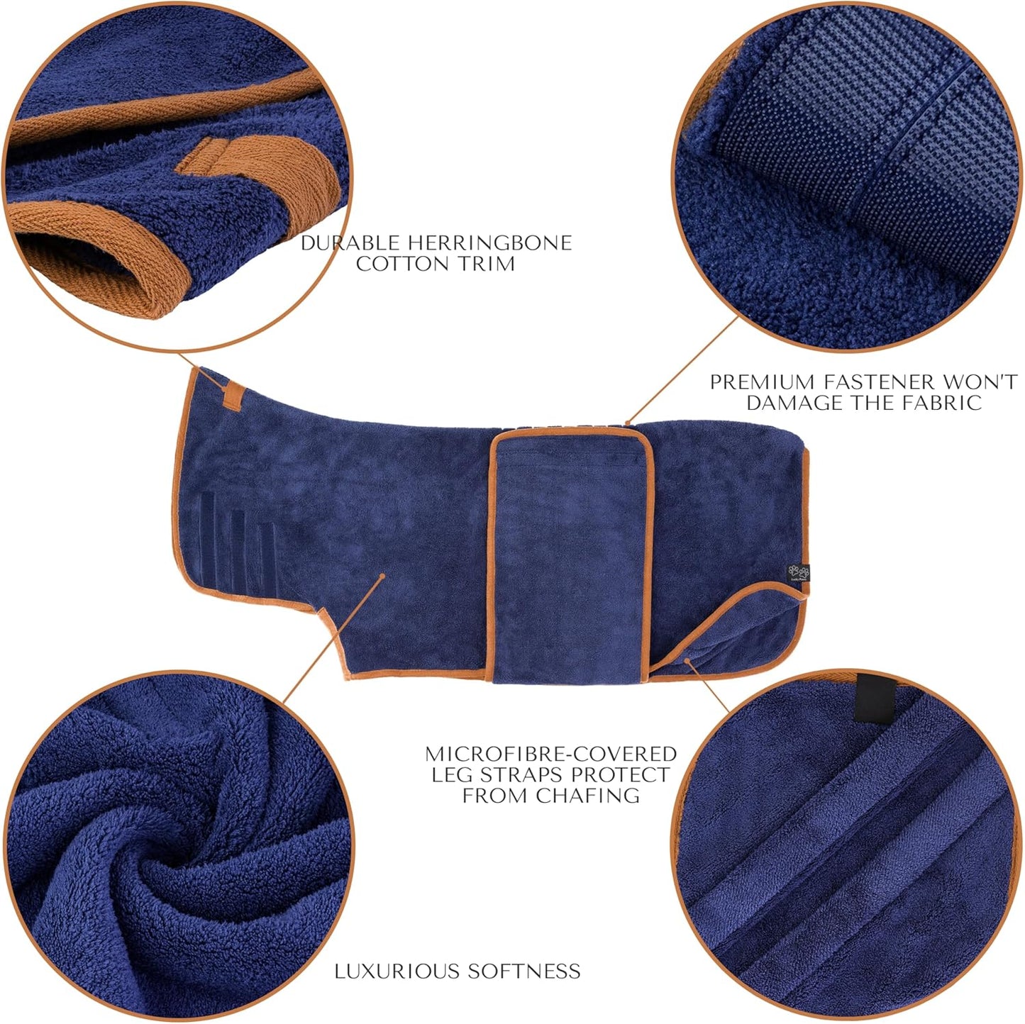 Hundebademantel Ultra-absorbierend & Weich, XXXL Aubergine