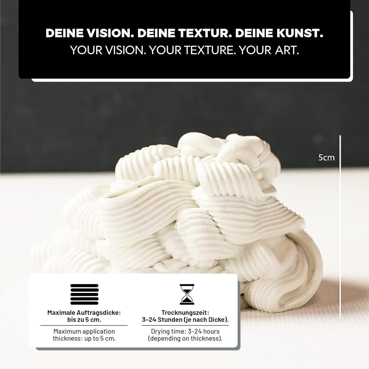 Strukturpaste fein für Acrylmalerei, Weiß fein1,7 kg Eimer