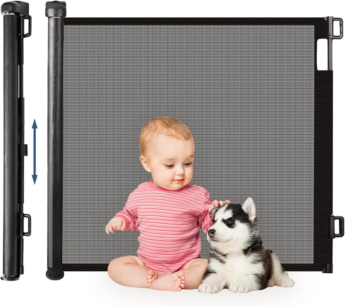 Treppen- und Türschutzgitter für Babys und Haustiere, Schwarz ; 180cm