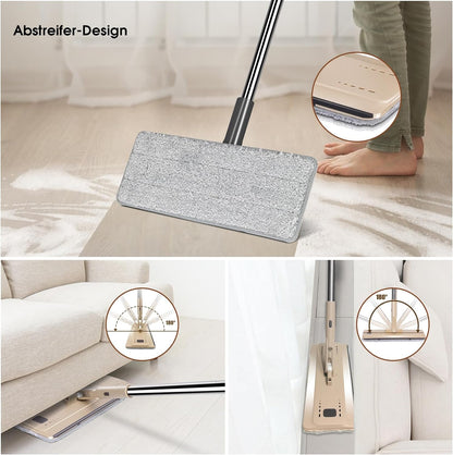 Wischmopp Set, Wischmopp Set mit Eimer: Beige