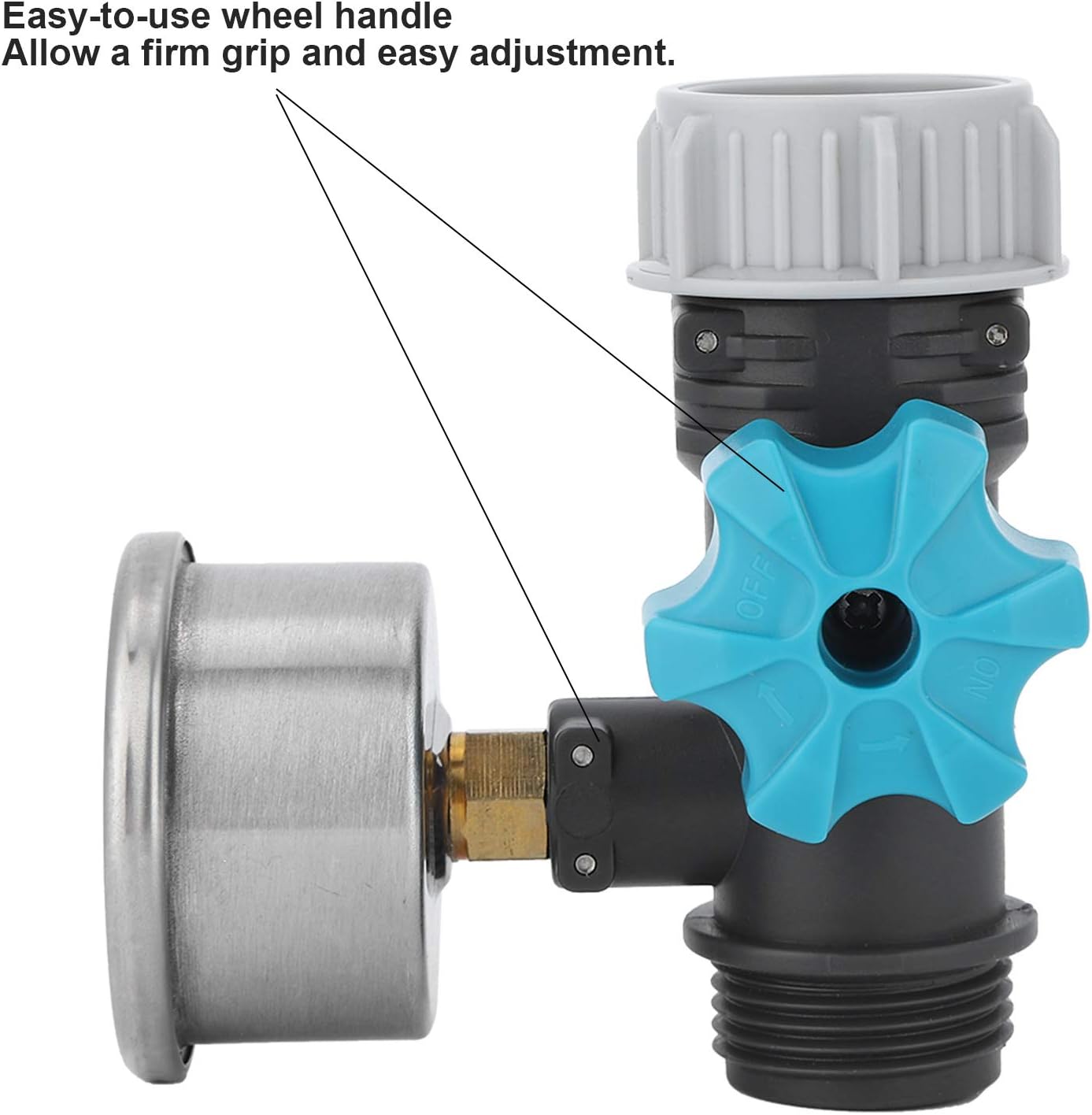 Einstellbares Wasserdruckregelventil mit Manometer