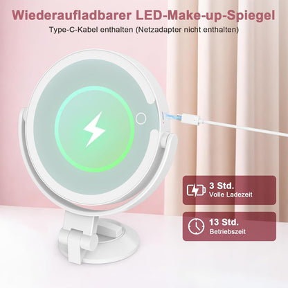 Vergrösserungsspiegel mit Saugnapf & Beleuchtung 20x