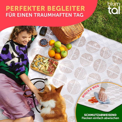 Picknickdecke, Boho Kreise 200 x 200 cm