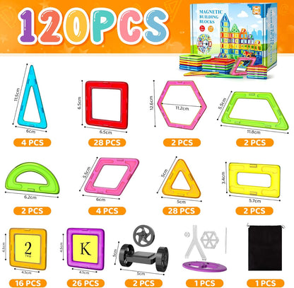 Magnetische Bausteine Konstruktions-Set (120 Teile), A-multi