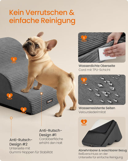 Haustiertreppe mit 3 Stufen, 3 Stufen (57T cm) schiefergrau
