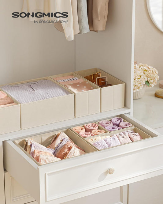 12-teiliges Schubladen Organizer Set, 12er Set Sandbeige