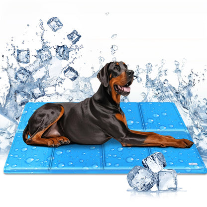 Kühlmatte für Hunde & Menschen, L 140 x B 90 x H 1 cm Hellblau