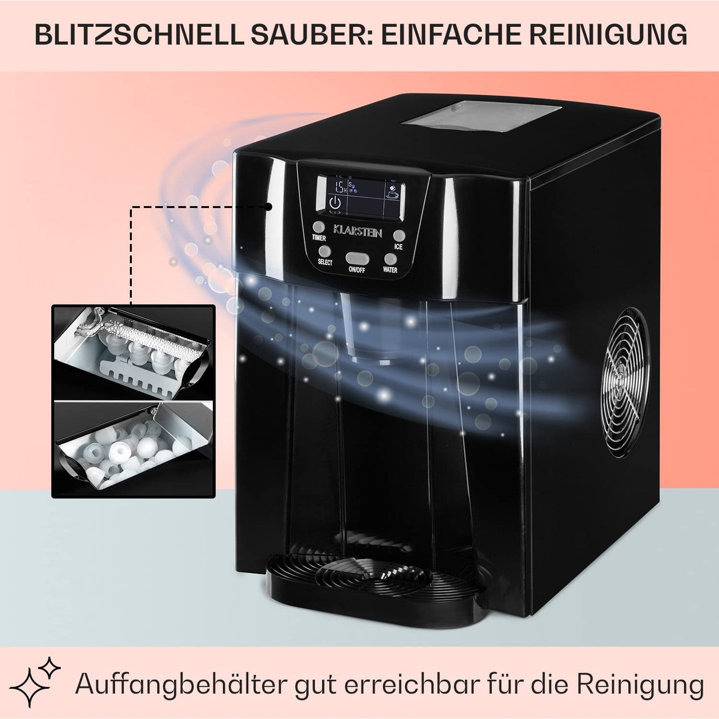 Eiswürfelmaschine, Farbe: Schwarz