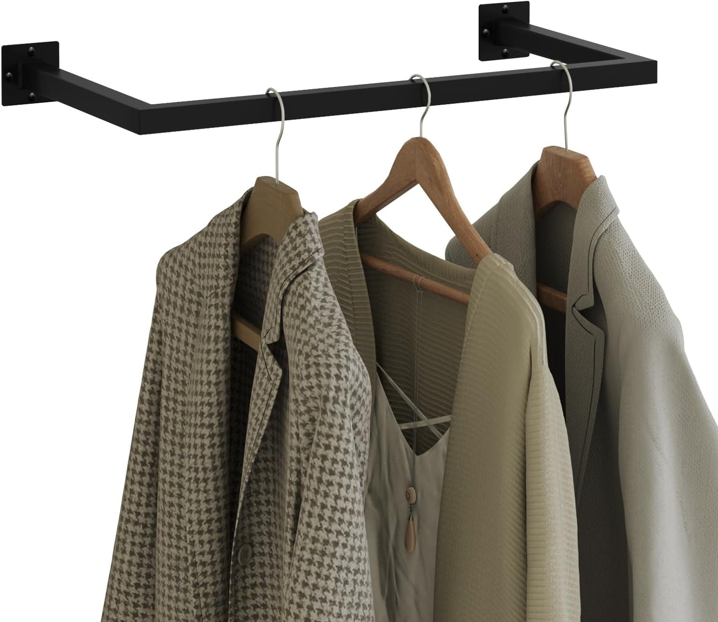 Kleiderstange für die Wand, Schwarz 64 cm