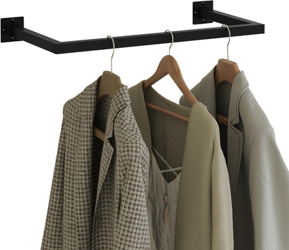 Kleiderstange für die Wand, Schwarz 64 cm