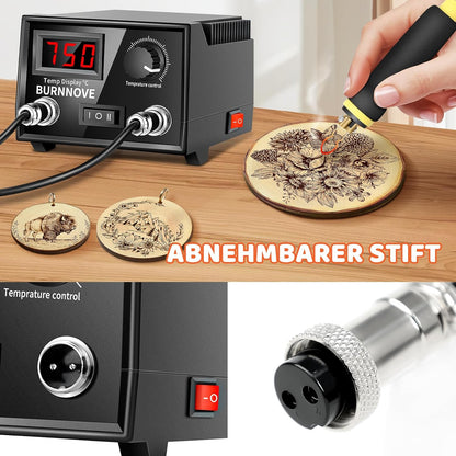 Pyrographie-Set mit LCD-Display und 21 Spitzen, Doppel-pyrographie-stifte