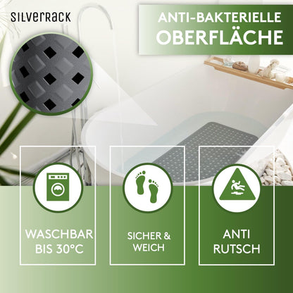 Antirutsch-Badewannenmatte (88x40 cm), 88 x 40 Dunkelgrau