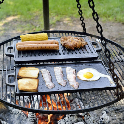 Gusseiserne Wende-Grillplatte, 1er 40 x 20,5 cm