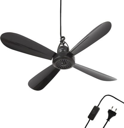 Mobiler Deckenventilator, Schwarz