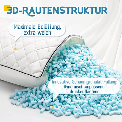 Ergonomisches Ganzkörperkissen für Seitenschläfer, 160 x 50 cm Weiss-memory Foam