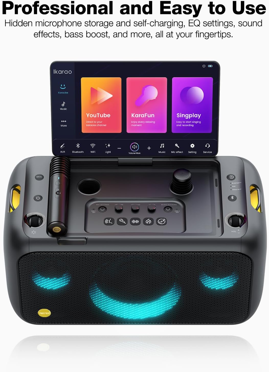 Break X1 Karaoke-Maschine mit Bildschirm und Mikrofonen