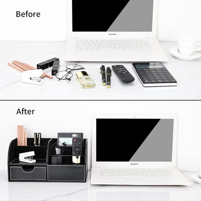 Schreibtisch Organizer mit 7 Fächern, Schwarz