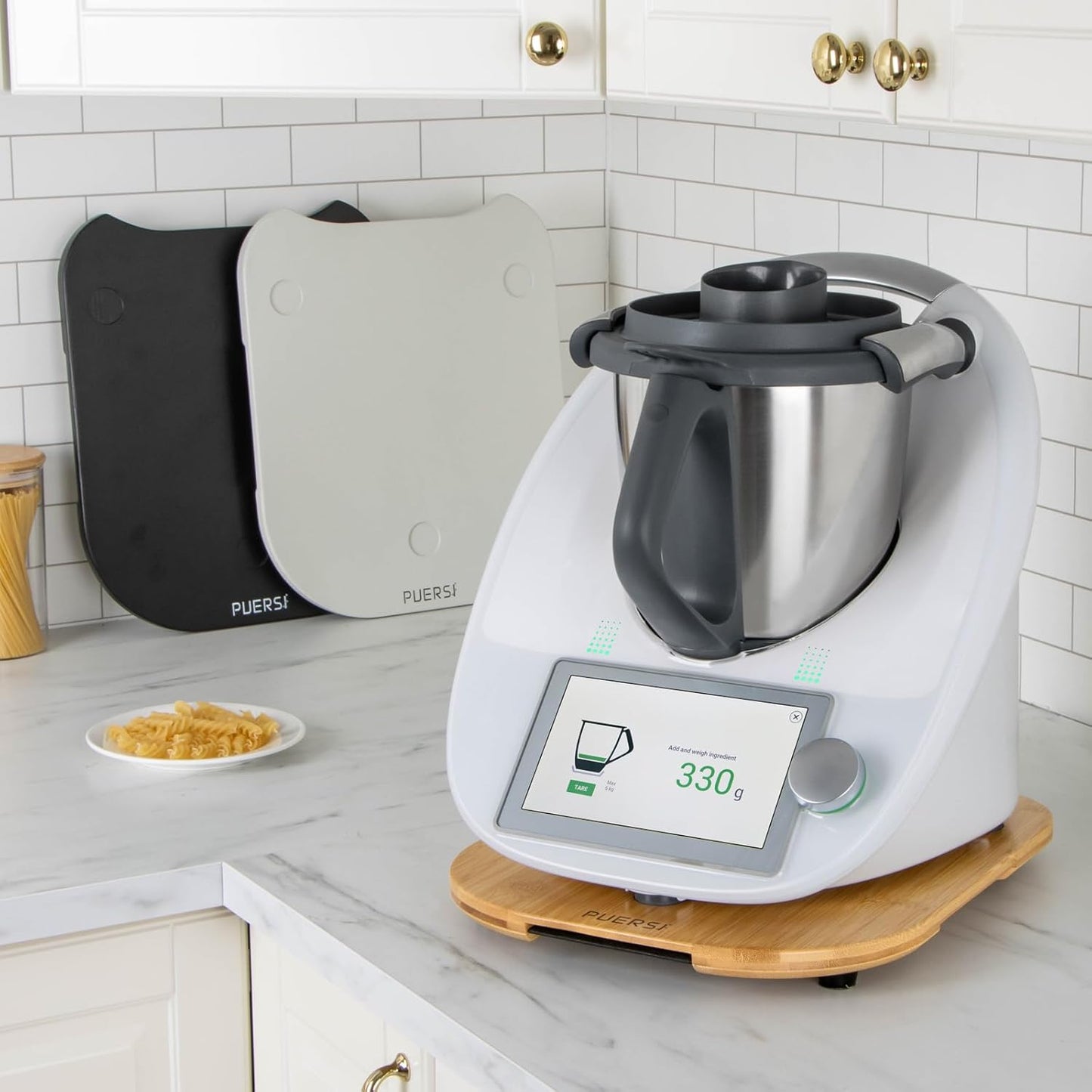 Gleitbrett für Thermomix TM6/TM5 mit Rollen, Bambus