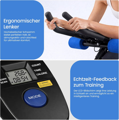 Bauchtrainer faltbar, Schwarz