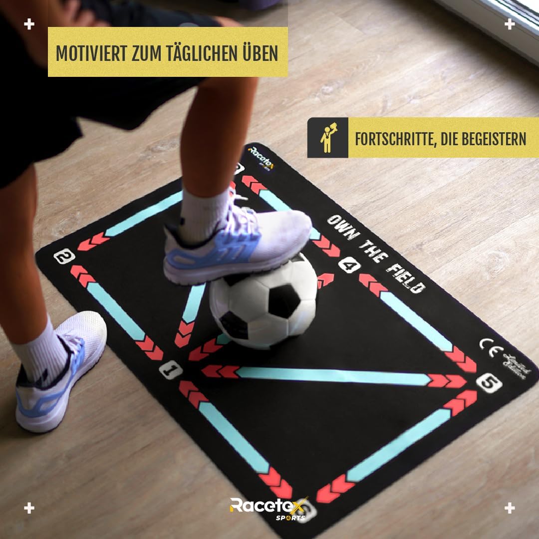 Fussball-Trainingsmatte für Kinder (rutschfest), Rot 90x60 (cm)