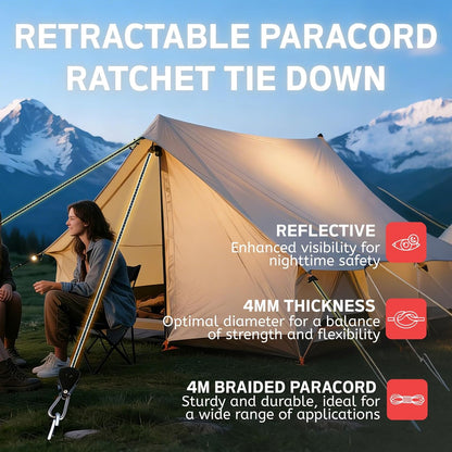 Abspannseil-Set mit Ratsche, Schwarz