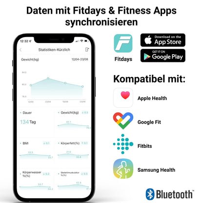 Digitale Körperfettwaage mit App-Funktion, Dunkelblau