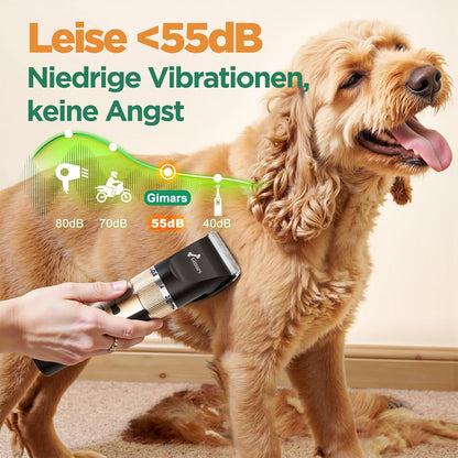 6-in-1 Hundeschermaschine mit Scherenset, 7000 U/min, 6-in-1 Schermaschine + Profi Scherenset Gold