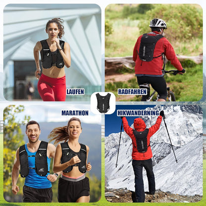 Laufweste mit Trinksystem, schwarz mit soft flask
