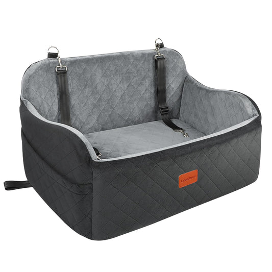 Hundeautositz für 2 Hunde, Black/Grey Large